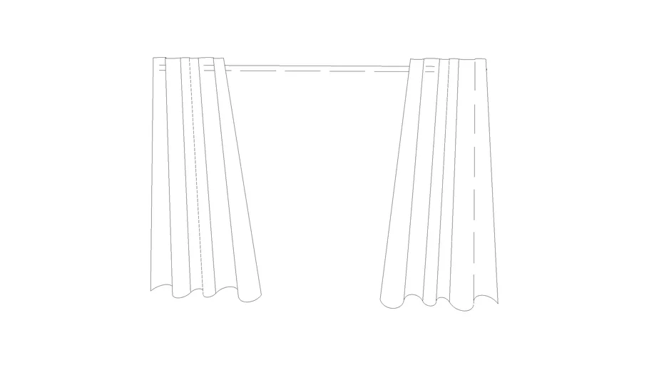Curtain Rod with curtains cl 3D Warehouse
