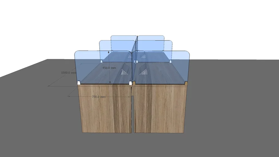 cluster of 4 tables | 3D Warehouse