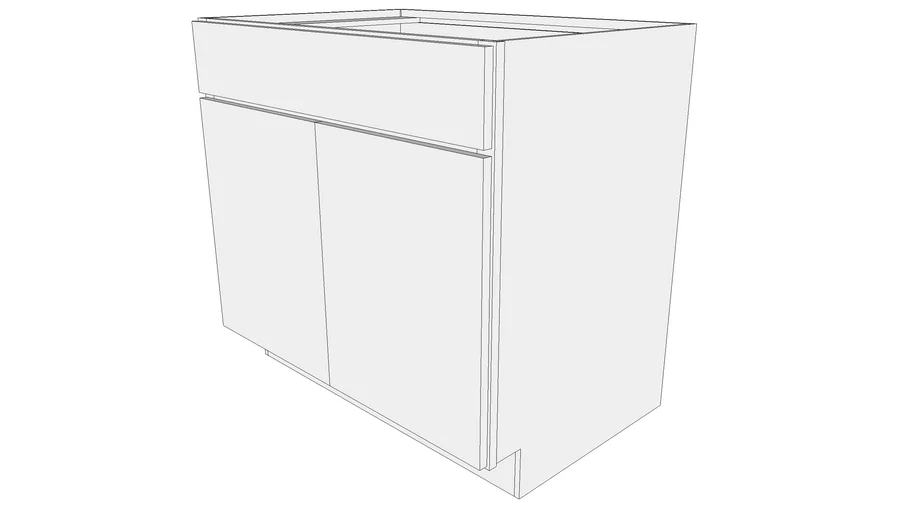 Glenwood Base Cabinet SB36B - Butt Doors, Full Width Drawer Front | 3D ...