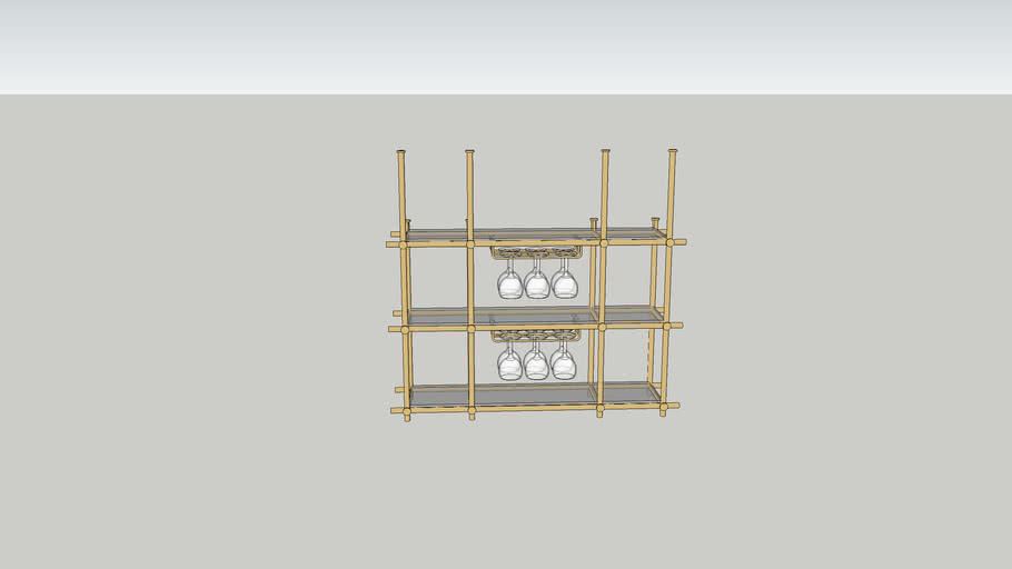 gold wine glass shelf 3D Warehouse
