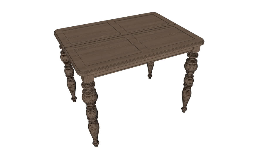 Rustic table with carved legs 3D Warehouse