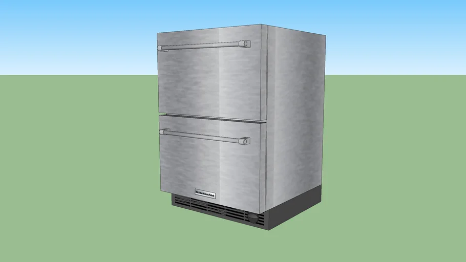 KITCHENAID UNDERCOUNTER REFRIDGERATOR FREEZER W/ DRAWERS MODEL KUDF204ESB 3D Warehouse