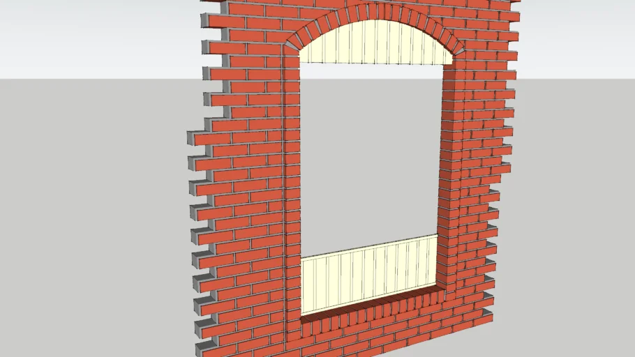 Brick window opening with arch