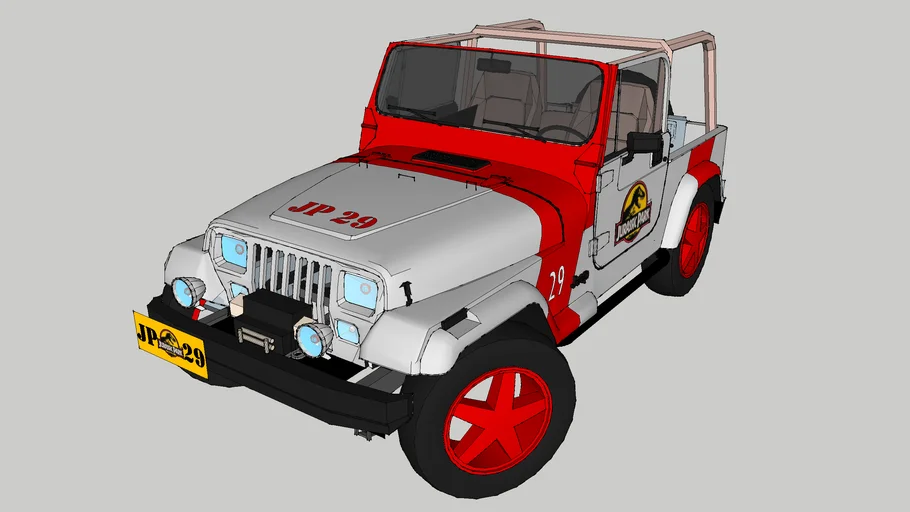 Jurassic Park Jeep Wrangler #29 | 3D Warehouse