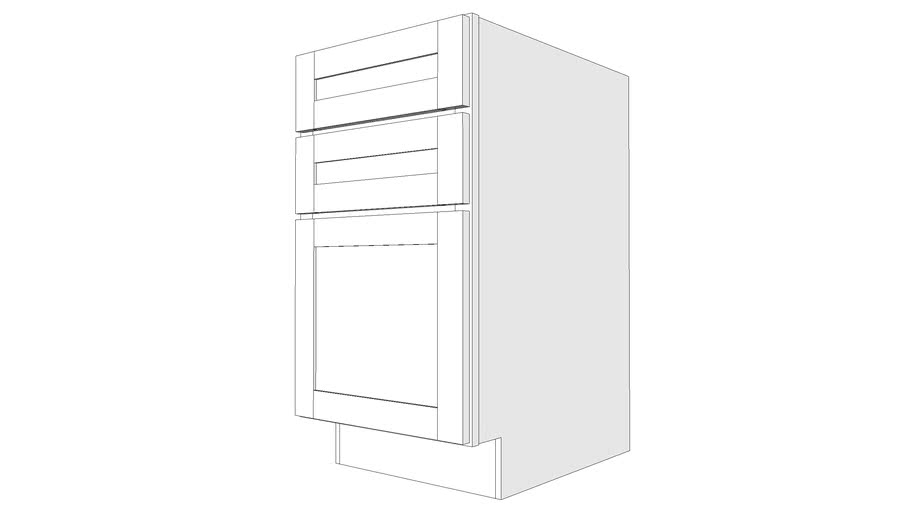 Bayside Base Cabinet B2D18 - Two Drawers, One Door