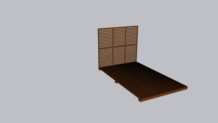 DECK DE MADEIRA E PAINEL RIPADO | 3D Warehouse