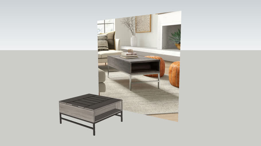 All modern Kassidy Lift Top Coffee Table with Storage 3D Warehouse