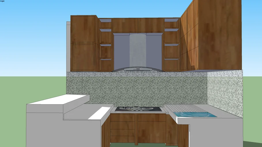 kitchen set with cooker hood | 3D Warehouse