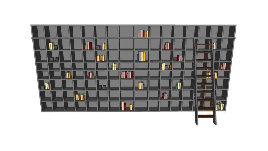 Bookshelf with stairs | 3D Warehouse