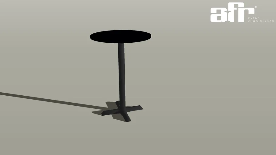 Bar Table Chrome Base Black Top 30'' 3D Warehouse