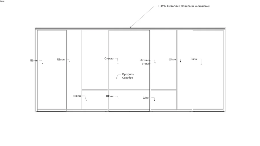 Шкаф купе в sketchup