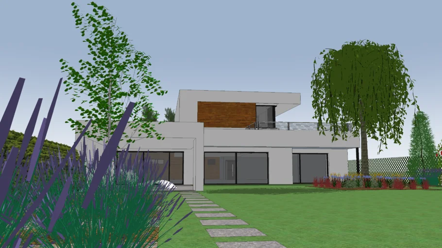 Modern villa with a garden