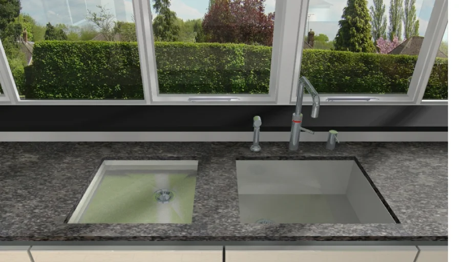 1810 ZenUno 500 OSW Kitchen Sink and Concept drainer