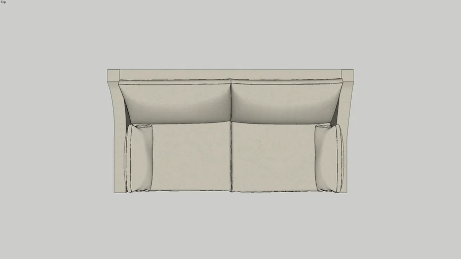 cloud track-arm leather two-seat-cushion sofa