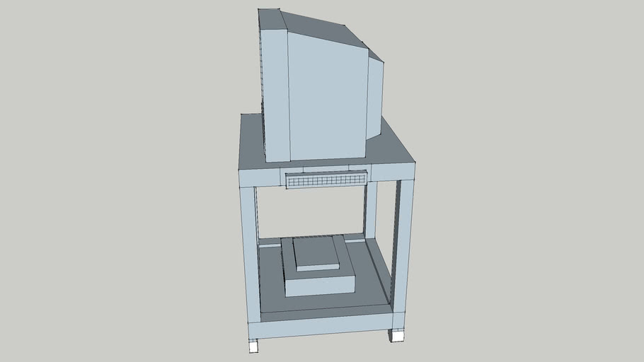 old tv/vcr on rolling stand 3D Warehouse