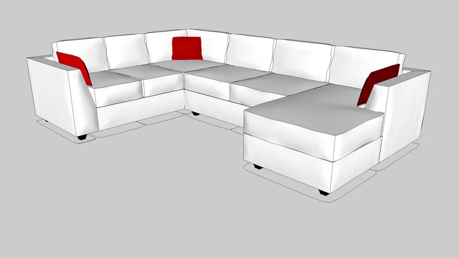 Large U Shaped Sectional | 3D Warehouse