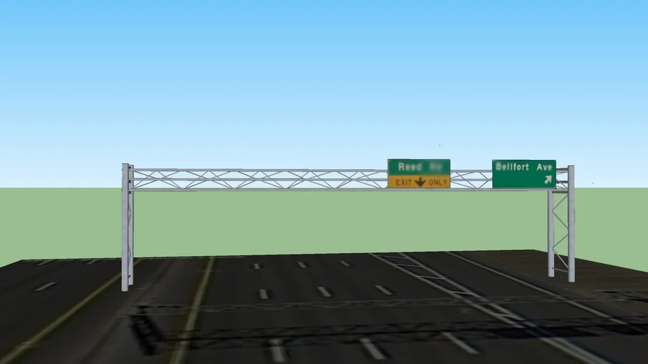 TX 288 Guide Signs Reed Road Left /Belfort Ave Right 3D Warehouse