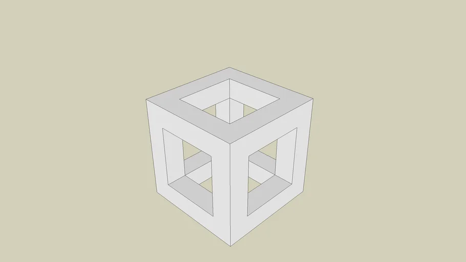 Cube with sunken faces | 3D Warehouse