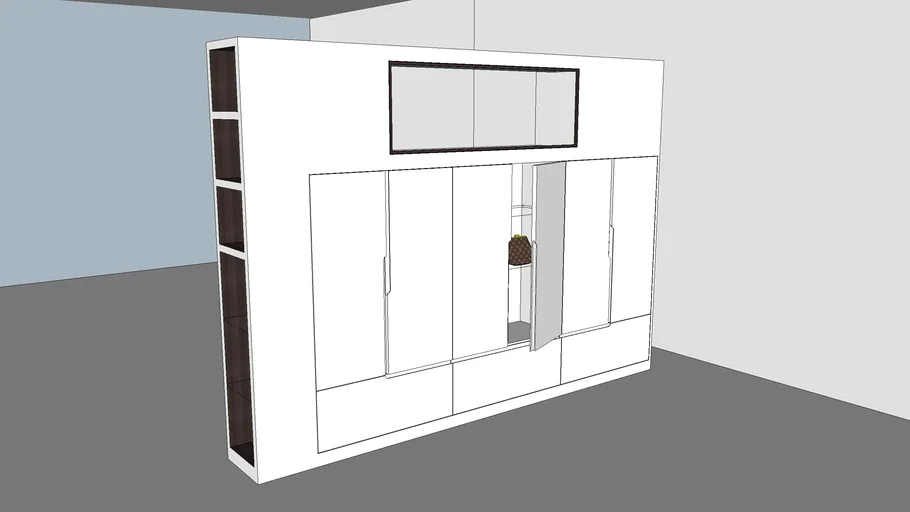 FREE STANDING ROOM PARTITION WITH REAR STORAGE 3D Warehouse