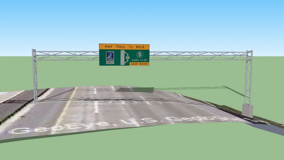 I-294 Signage- Pay toll Ahead 1/2 Mile to Touhy Ave | 3D Warehouse