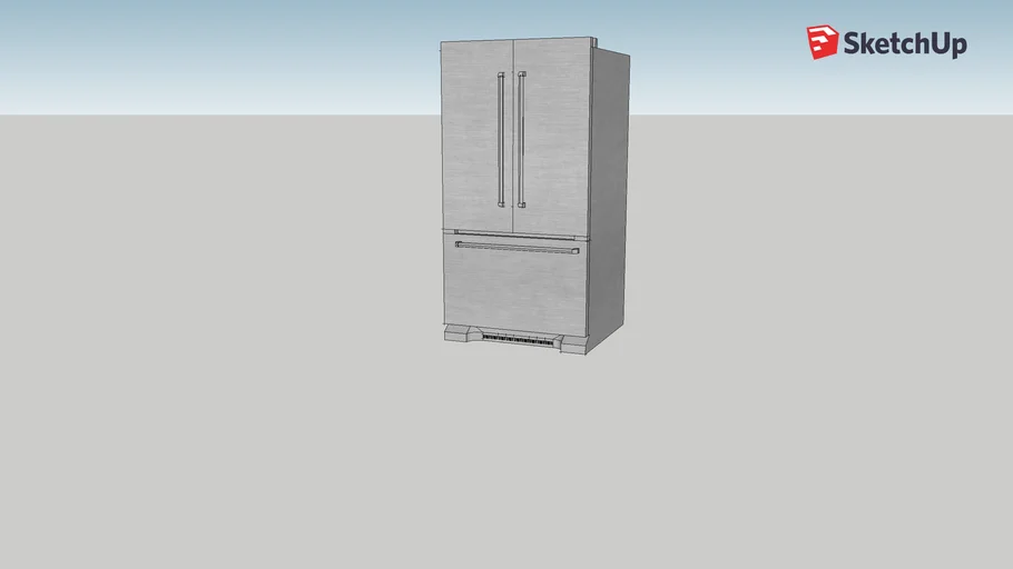 NUTID French door refrigerator, Stainless steel 3D Warehouse