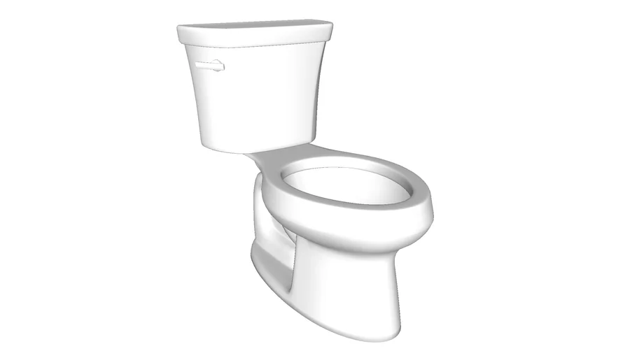 K-3998 Wellworth(R) two-piece elongated 1.28 gpf toilet with Class Five(R) flush technology and left-hand trip lever, seat not included
