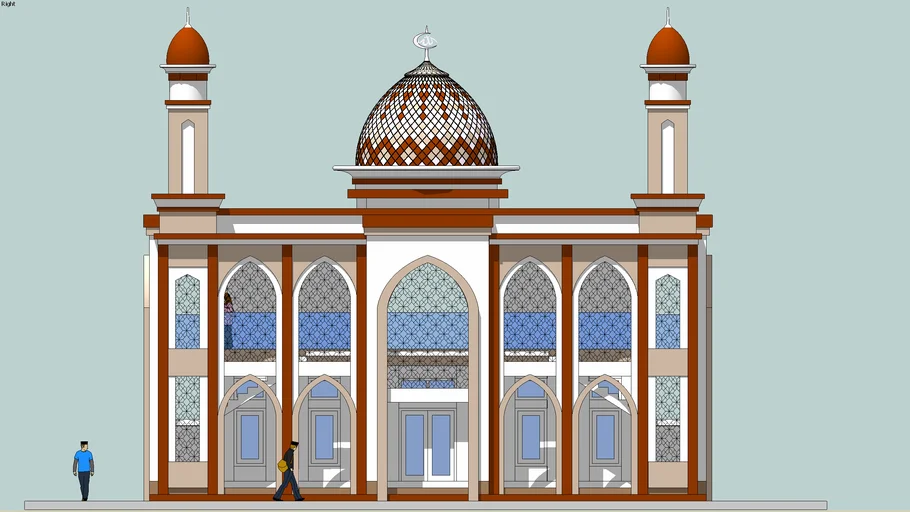 Desain Masjid 2 Lantai | 3D Warehouse