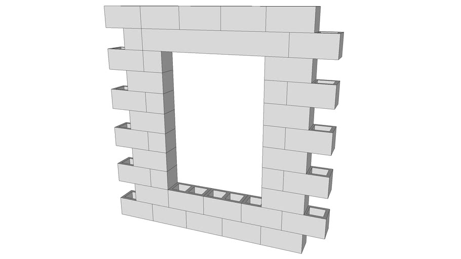 CMU Window 3ft4inx4ft8in Detailed 3D Warehouse