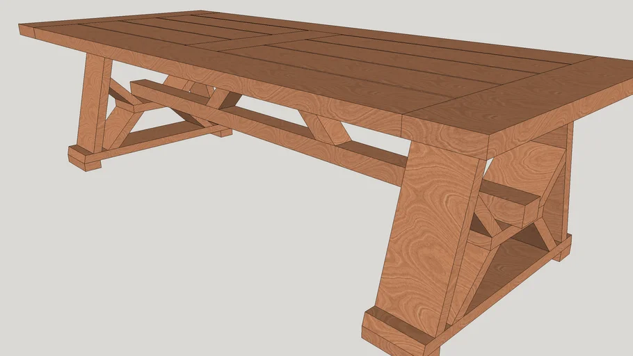 big wood table 3D Warehouse
