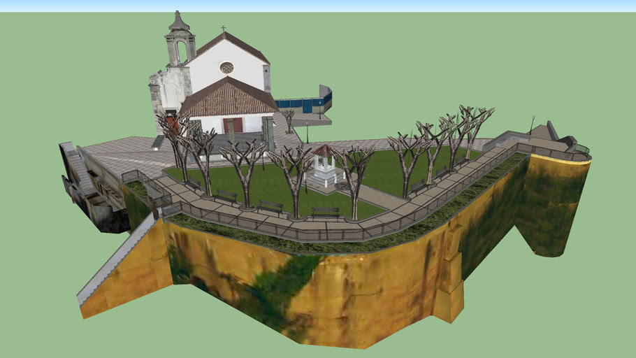 Modelo 3D do Miradouro da Senhora do Monte com Capela e Monumento