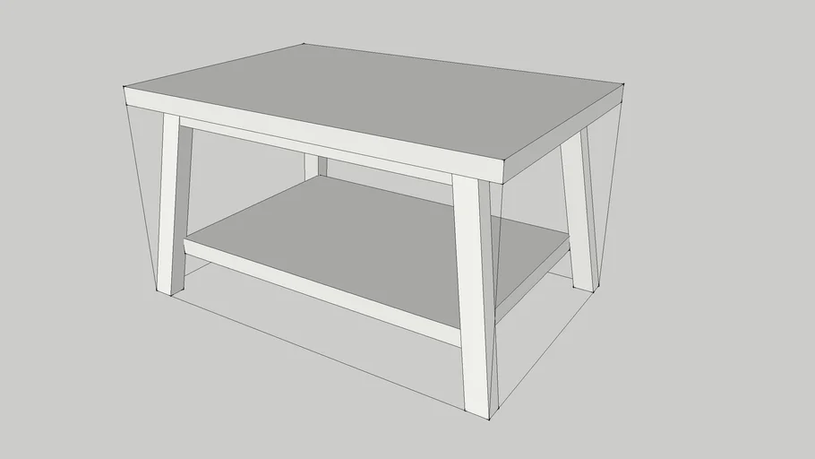 IKEA LUNNARP 90x55cm coffee table in white LOW POLY 3D Warehouse