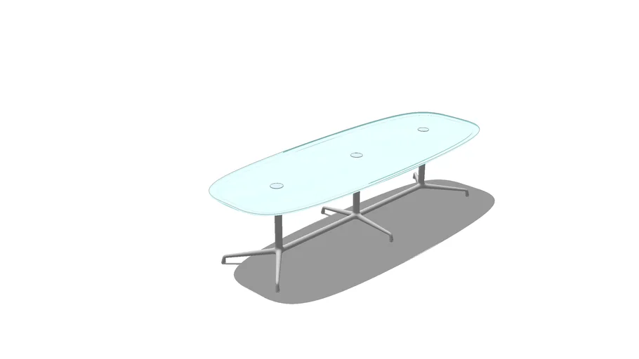Coalesse, SW_1, Conference Table, Super Elliptical, Glass, 120x28.5