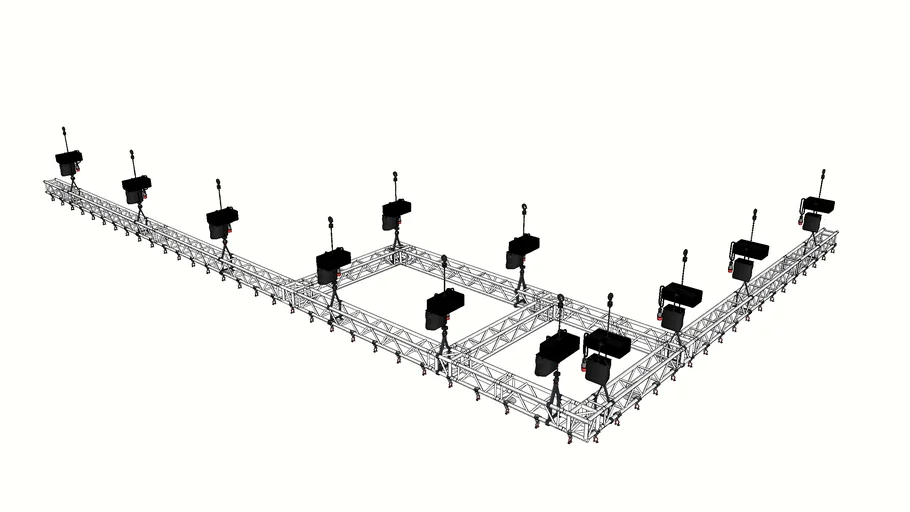 Exhibtion Truss with Rigging Motors, Hoists, Half Couplers & Bow Shackles