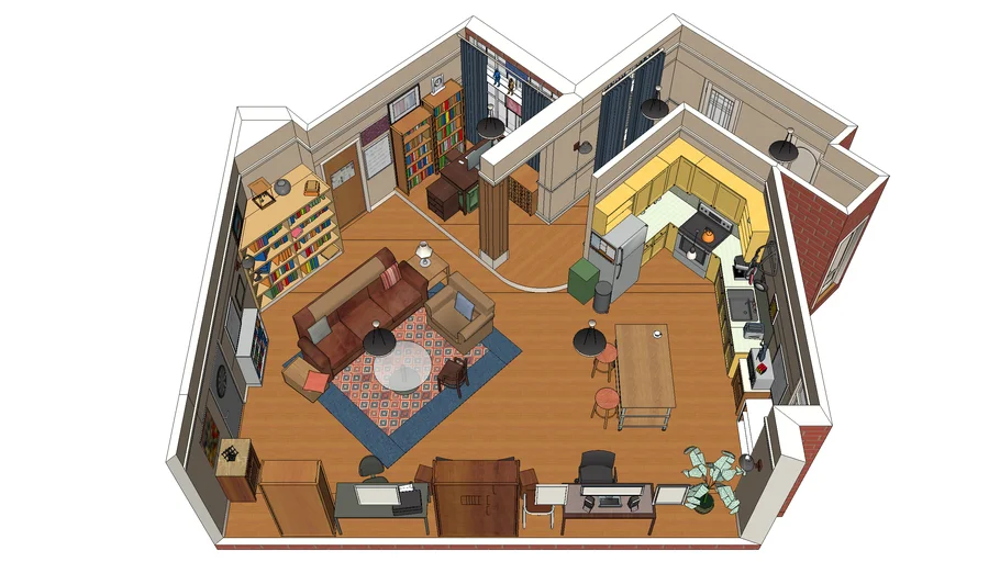 The Big Bang Theory Virtual Apartment 3D Warehouse