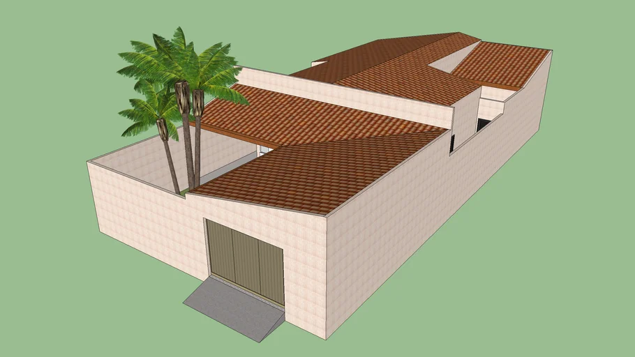 Terreno 10x20, Casa simples com 1 suit e 1 quarto | 3D Warehouse