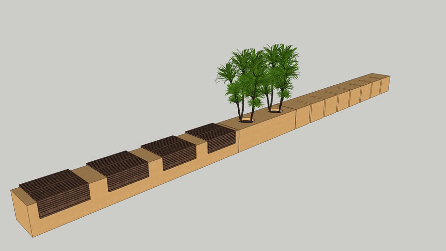 Long Seat+Bike Rack | 3D Warehouse
