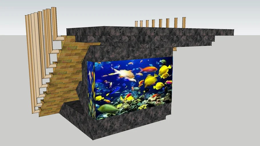 stairs with a Fish Tank 3D Warehouse