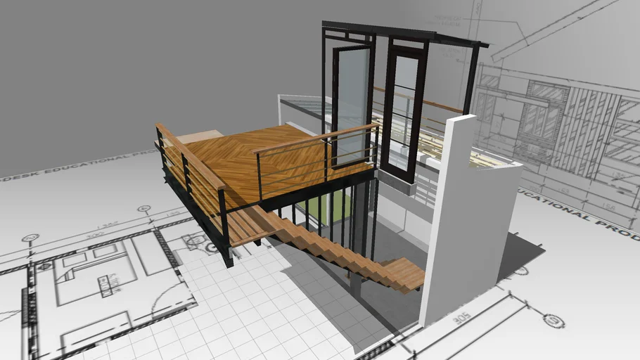 Mezzanine INP 180 Frame, Solid Bengkirai Trede