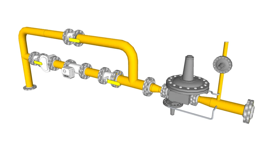 Gas train and meter assy