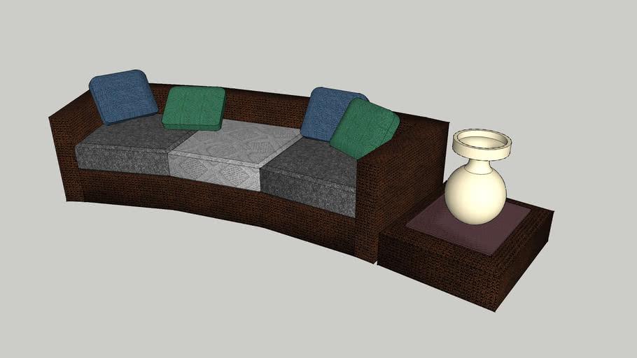 curved modern sofa 3D Warehouse