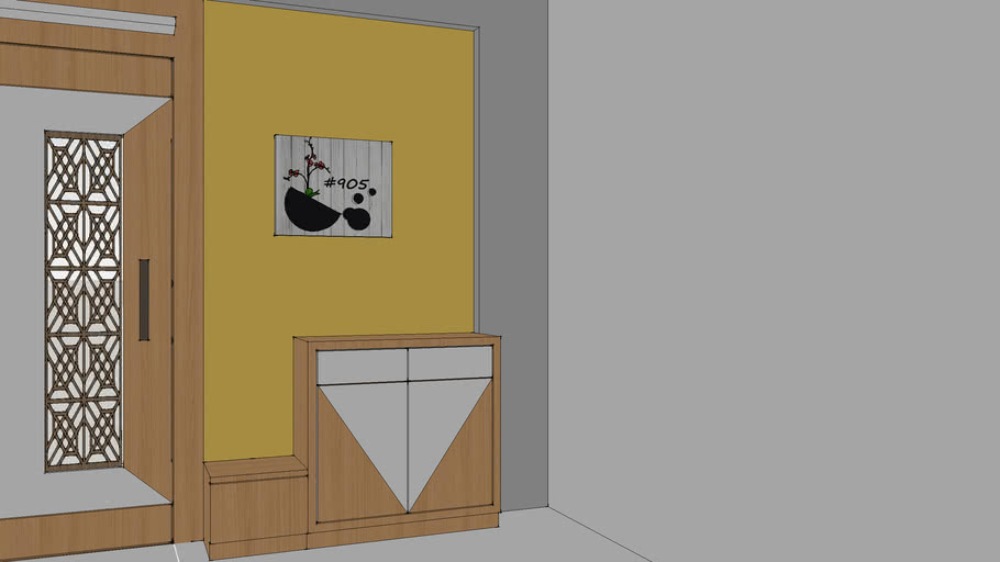 entrance door design with shoe rack 3D Warehouse