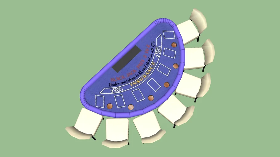 Poker casino table and chairs 3D Warehouse