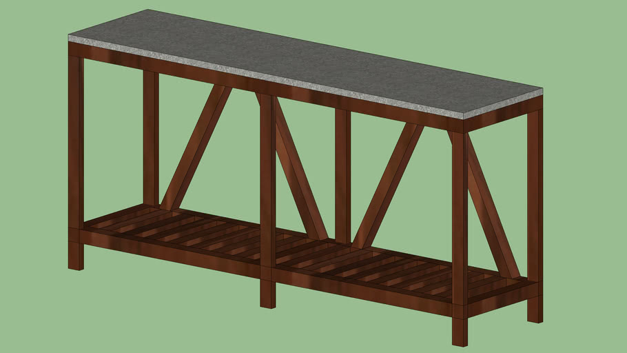 Crate & Barrel Bluestone Console Table 3D Warehouse