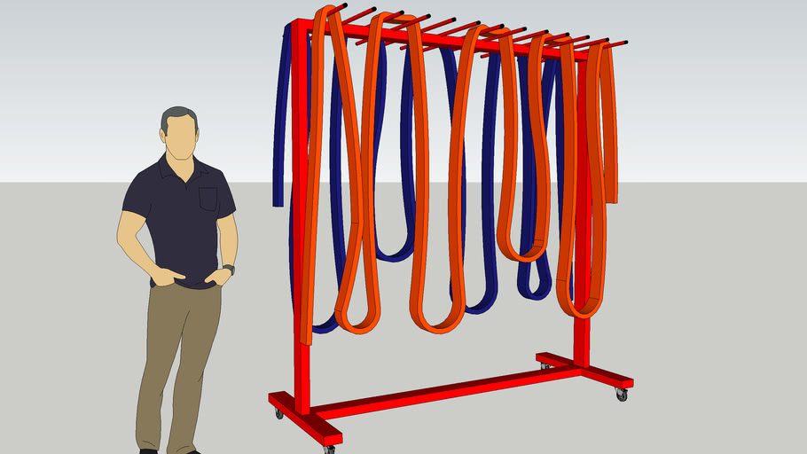 MOBILE FIRE HOSE DRYING METAL RACK | 3D Warehouse