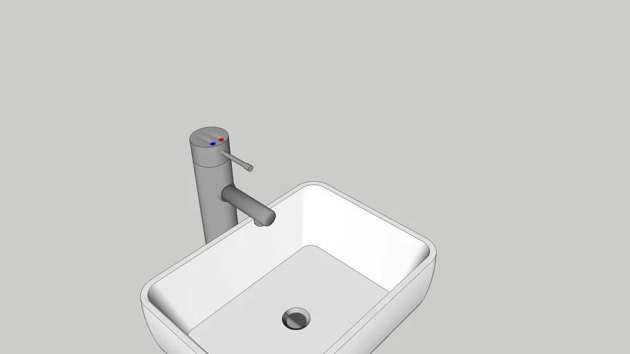 tall-rectangular-vessel-sink-single-faucet-3d-warehouse