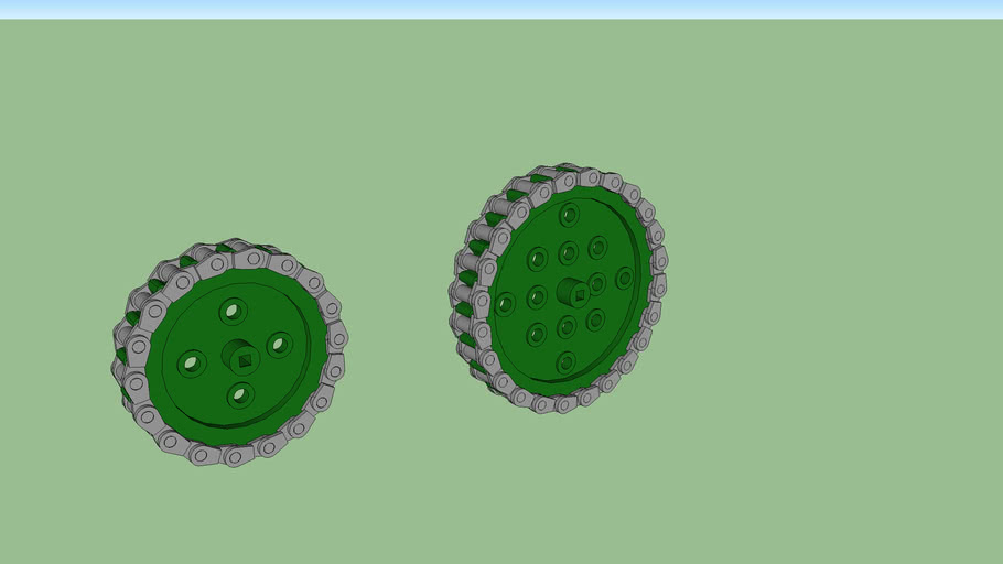 vex robotics 18 & 24 tooth sprockets and fitted chain 3D Warehouse