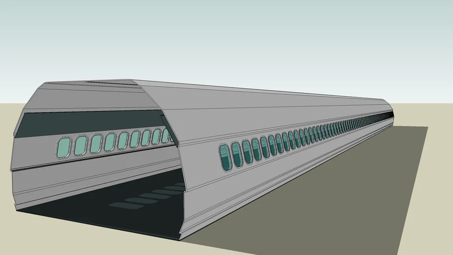 Aircraft Shell (Fuselage)- Top Portion- With Windows and Valances | 3D ...