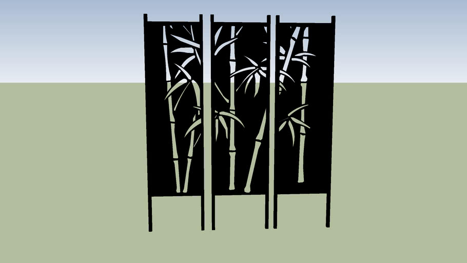 LAZAR CUT METAL SCREEN IN A BAMBOO PATTERN | 3D Warehouse