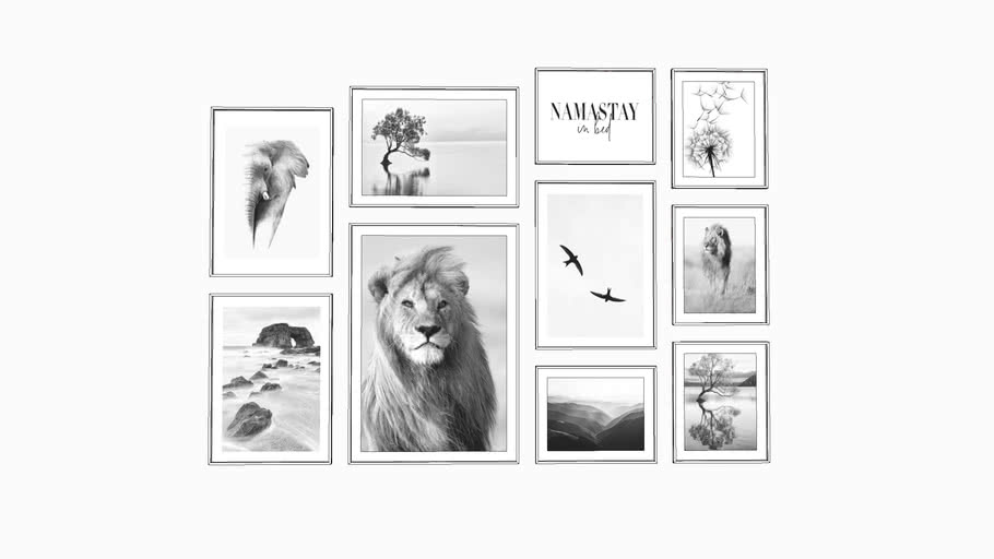 Black & white wall art 3D Warehouse