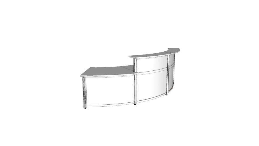 Corner Reception Desk With Front Curve